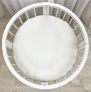 Husa saltea rotunda patut bebe copii cu elastic, 70 x 70 cm, alb (1)